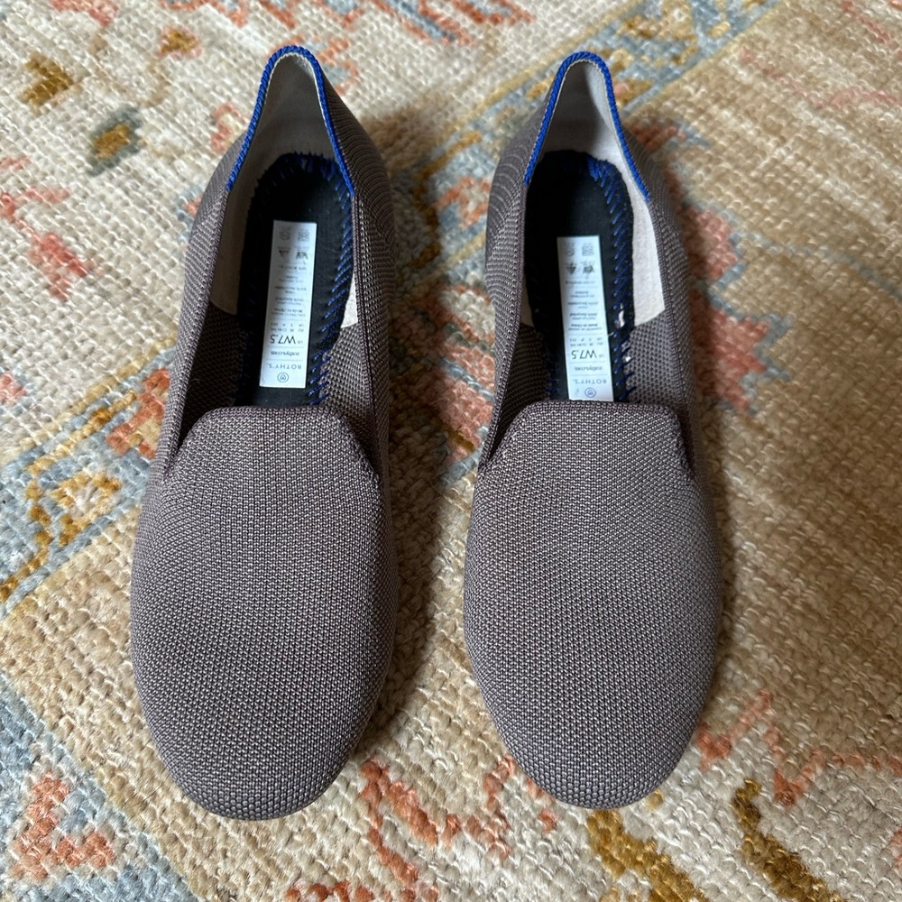 Rothy’s The Loafer Flats Lilac Grey Slip-On Shoes Size 7.5